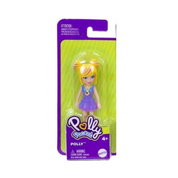 Polly Pocket - große Figur mit trendigen Outfit - lila Kleid - von Mattel